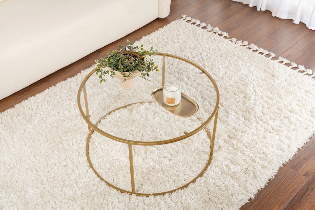 Mesa de Centro Gold-Transparent-80 – Dourado – 80x43x80 cm | Tribo Hom