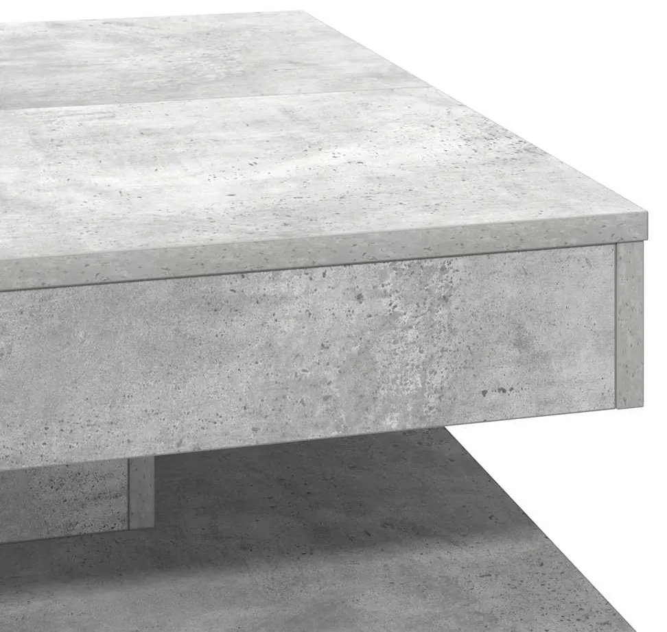 Mesa de centro rotativa a 360 graus 70x70x34,5 cm cinza cimento