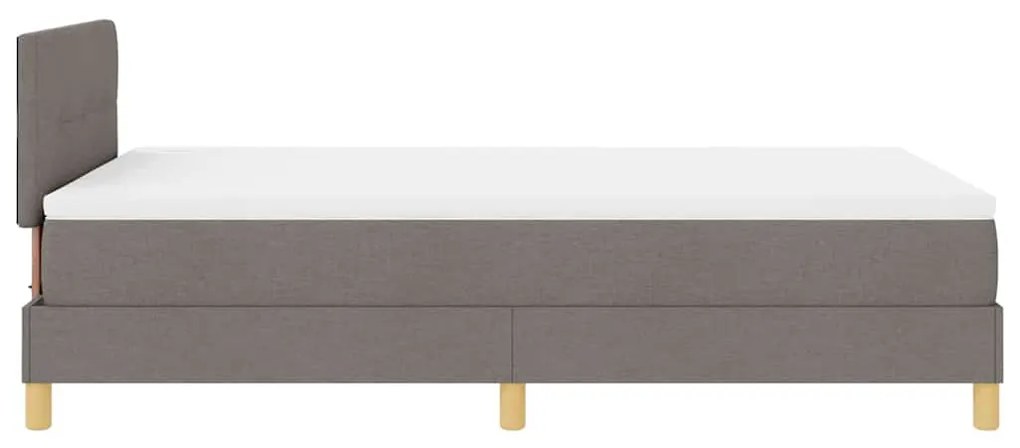 Cama Box Spring com Colchão &amp; LED Taupe 120x200 cm Tecido