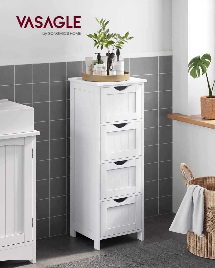 Armário casa de banho lateral de estilo campestre 30 x 82 x 30 cm Branco