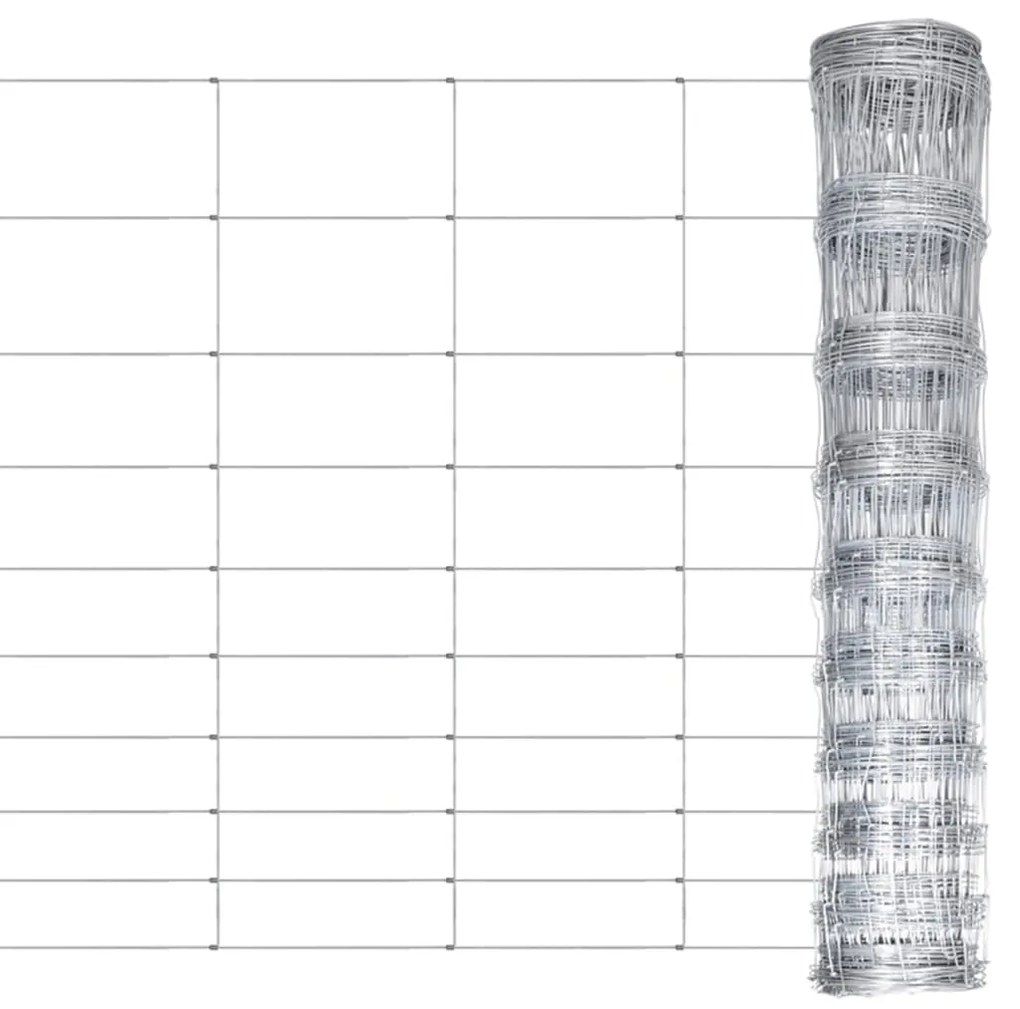 vidaXL Cerca de jardim 50x1,2 m aço galvanizado prateado