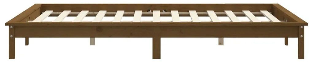 Estrutura de cama 120x200 cm madeira pinho maciço castanho mel