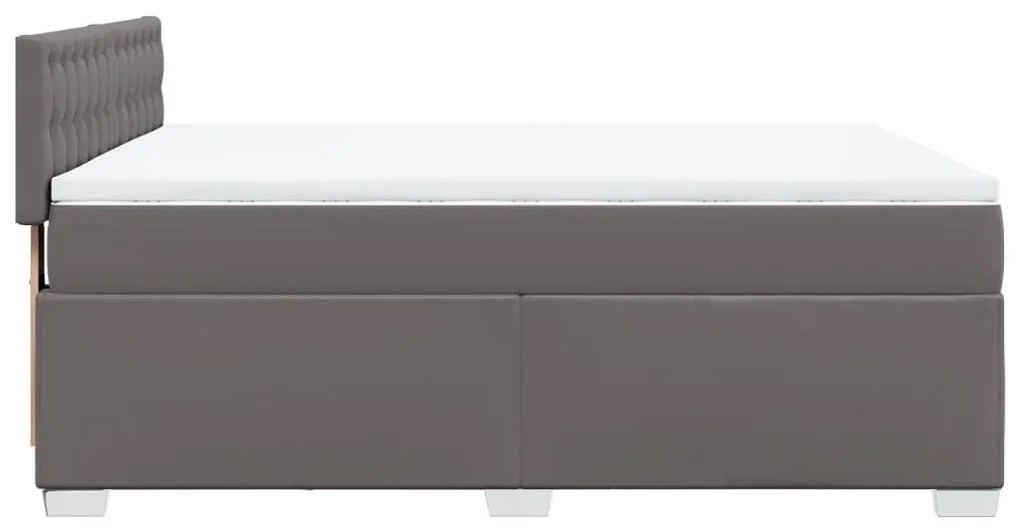 Cama com Molas/Colchão e Luzes Led - 160x200 cm - Couro Artificial Cin