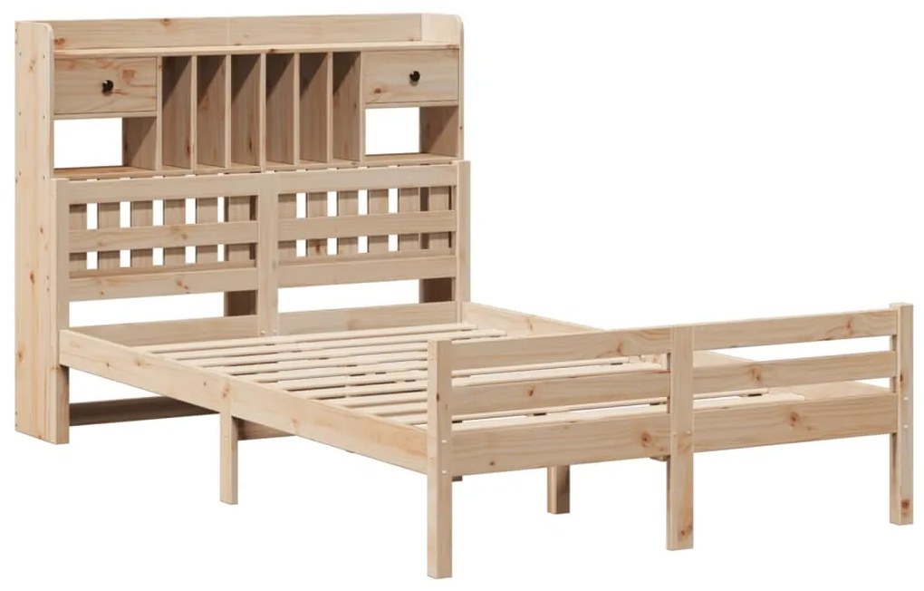 Cama com estante sem colchão 135x190 cm pinho maciço