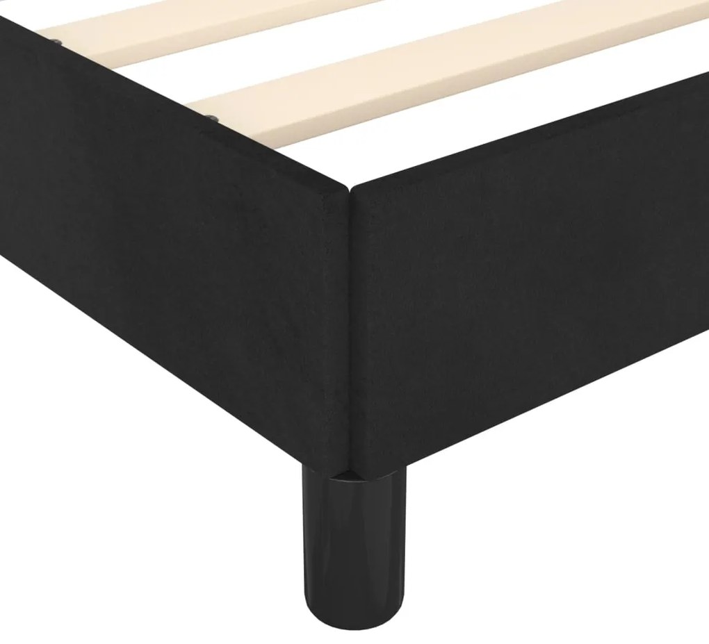 Estrutura de cama sem colchão 120x200 cm veludo preto