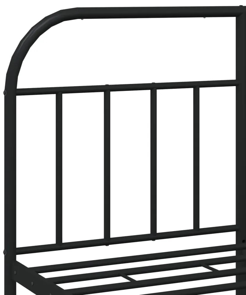 Estrutura de cama com cabeceira e pés 140x190 cm metal preto