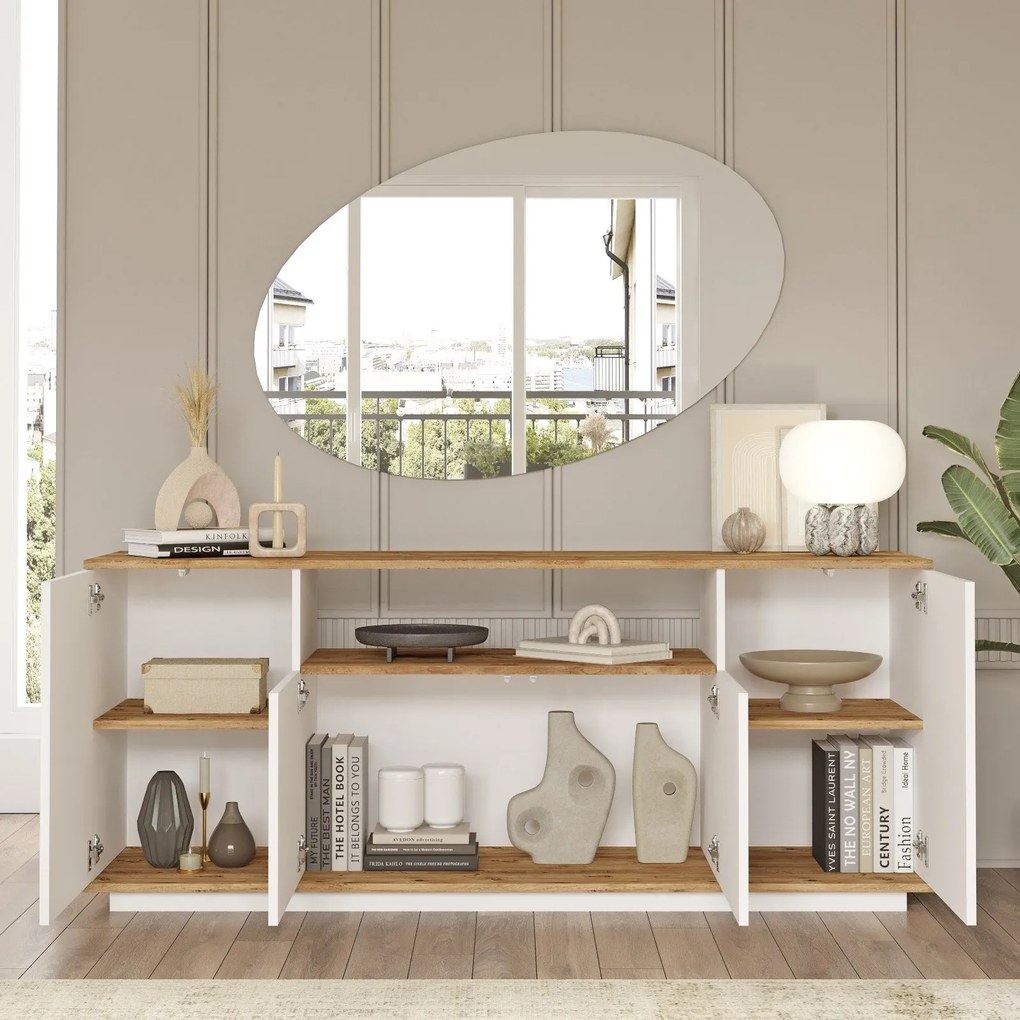 Conjunto de Mobiliário de Sala FR19 – Pinho Atlântico Branco – Diversa