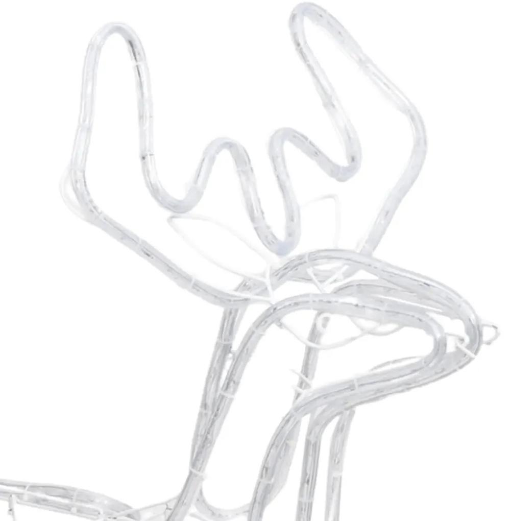 Figuras rena de Natal c/ cabeça móvel 2 pcs branco quente