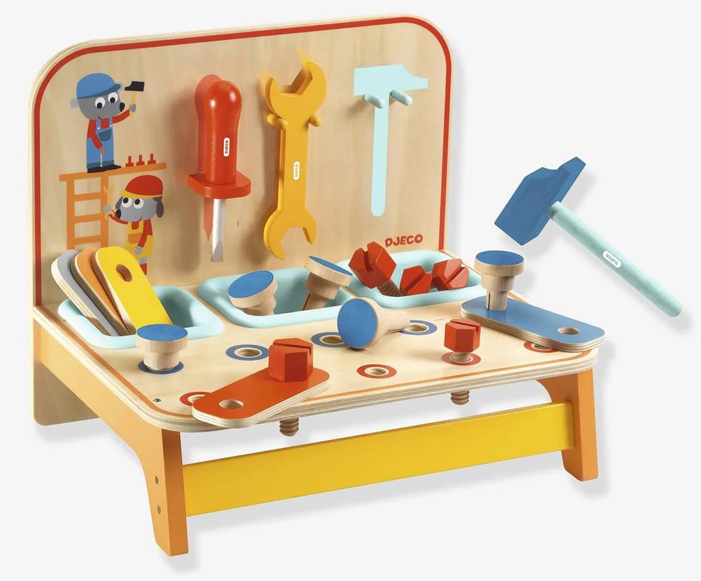 A bancada de trabalho Bricotoo Djeco  amarelo