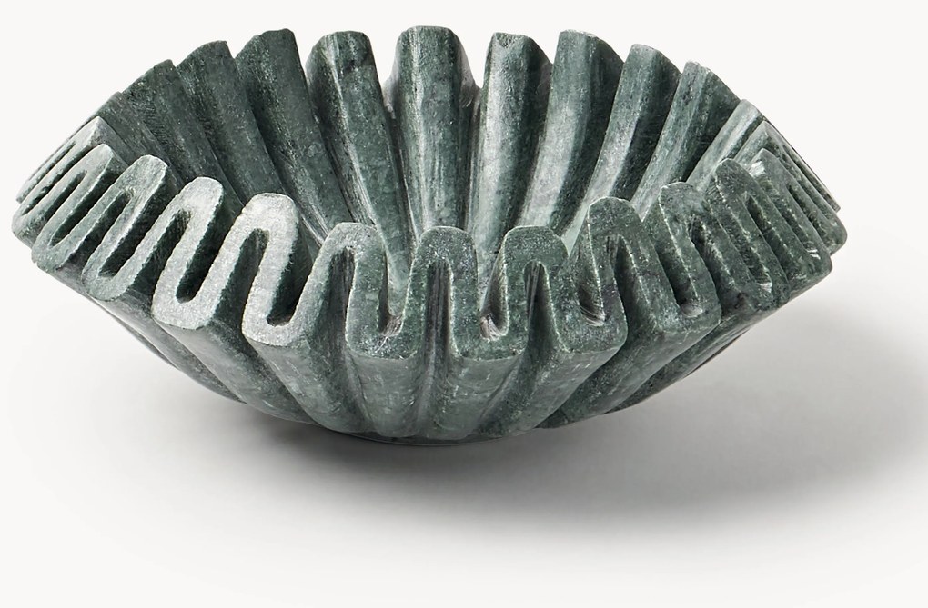 Taça decorativa artesanal em mármore Santorini, Ø 18 cm, verde