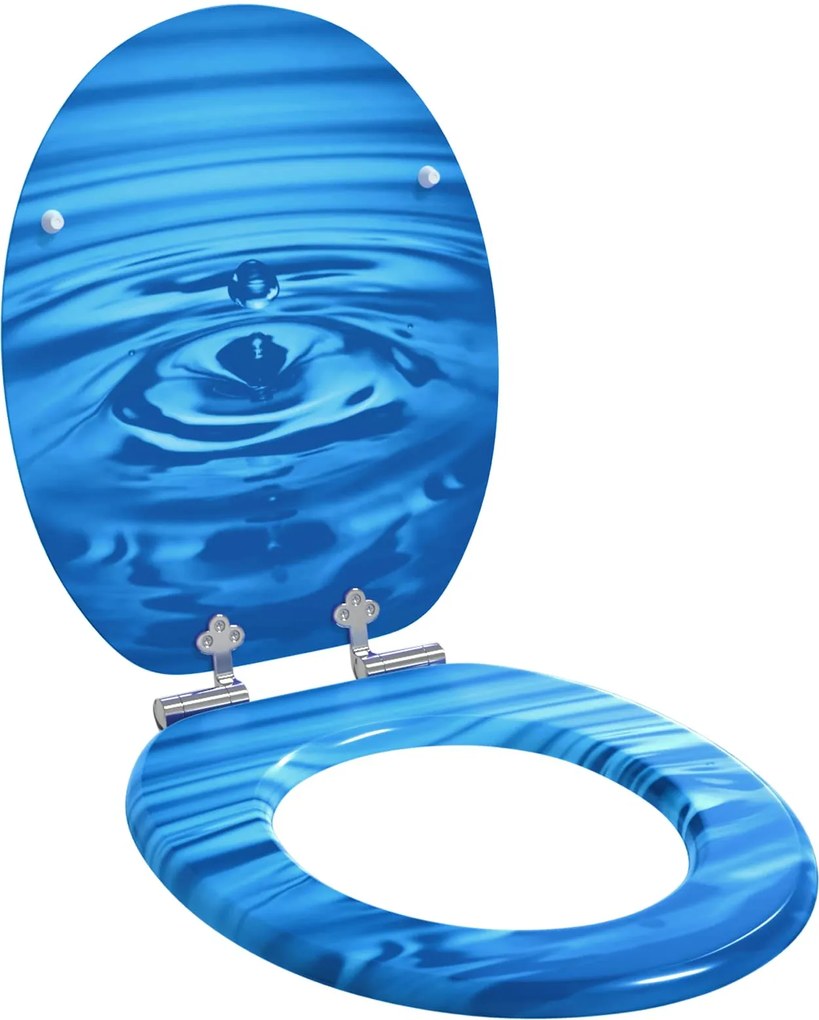 vidaXL Assento de Vaso Sanitário Gota Azul 44 x 38 cm Placa de MDF