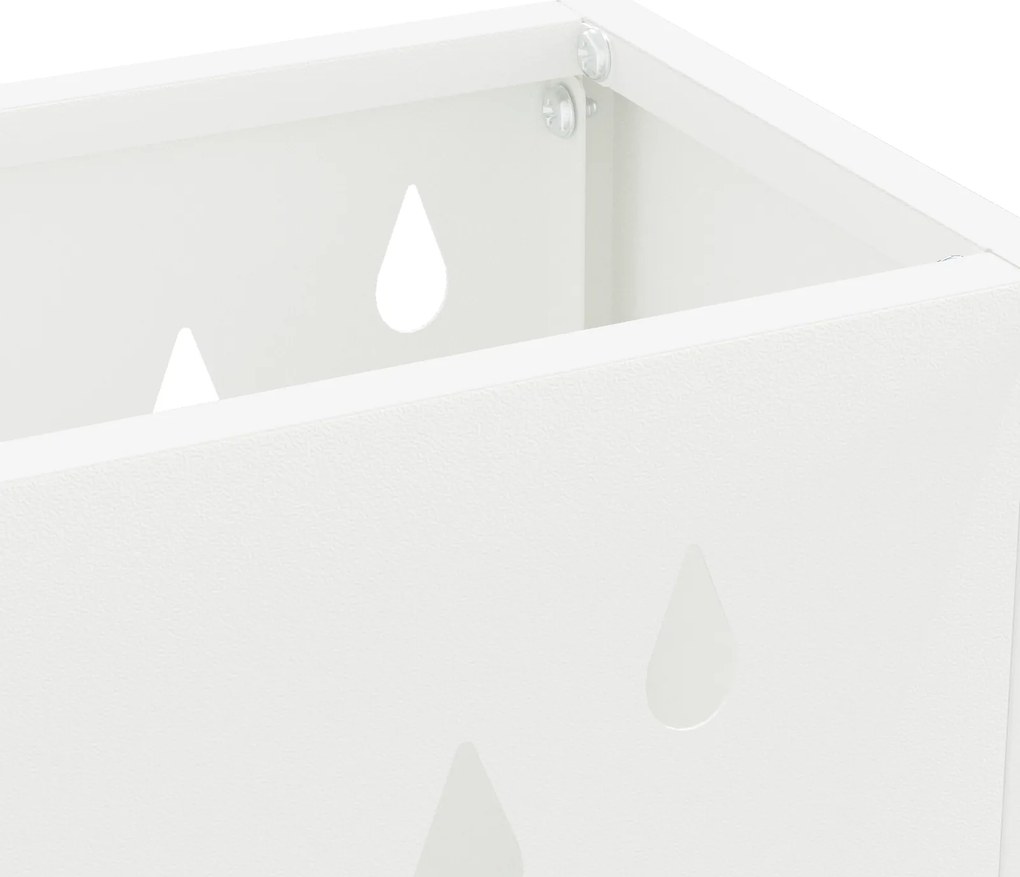 Suporte para Guarda-Chuva Branco Metal Médio Recortes Decorativos