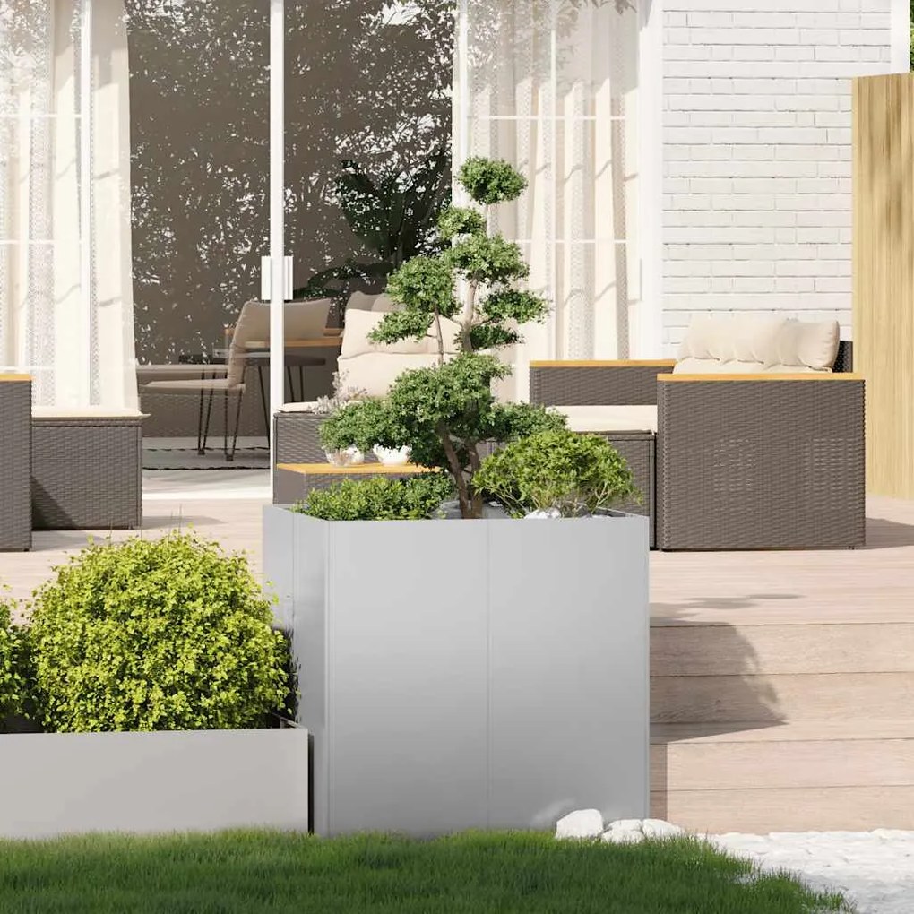 Planter 80x80x80 cm aço galvanizado