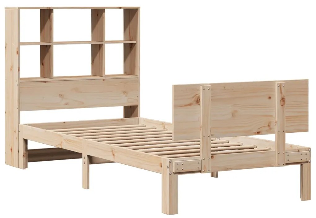 Cama com estante sem colchão 100x200 cm pinho maciço