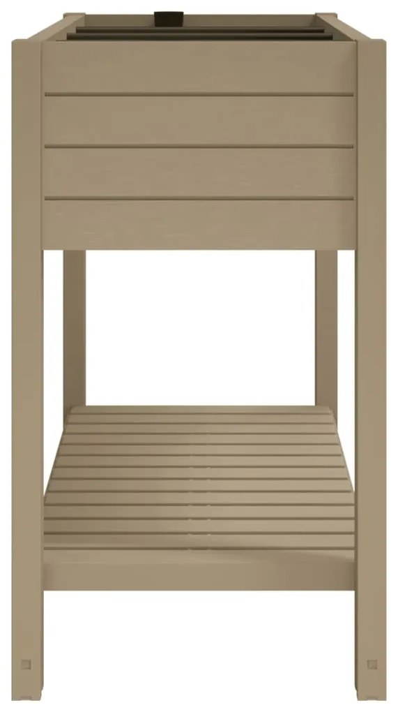 Canteiro elevado 110x45x79 cm polipropileno castanho-claro