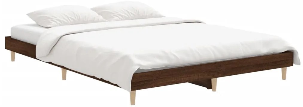 Estrutura cama s/ colchão derivados madeira carvalho castanho