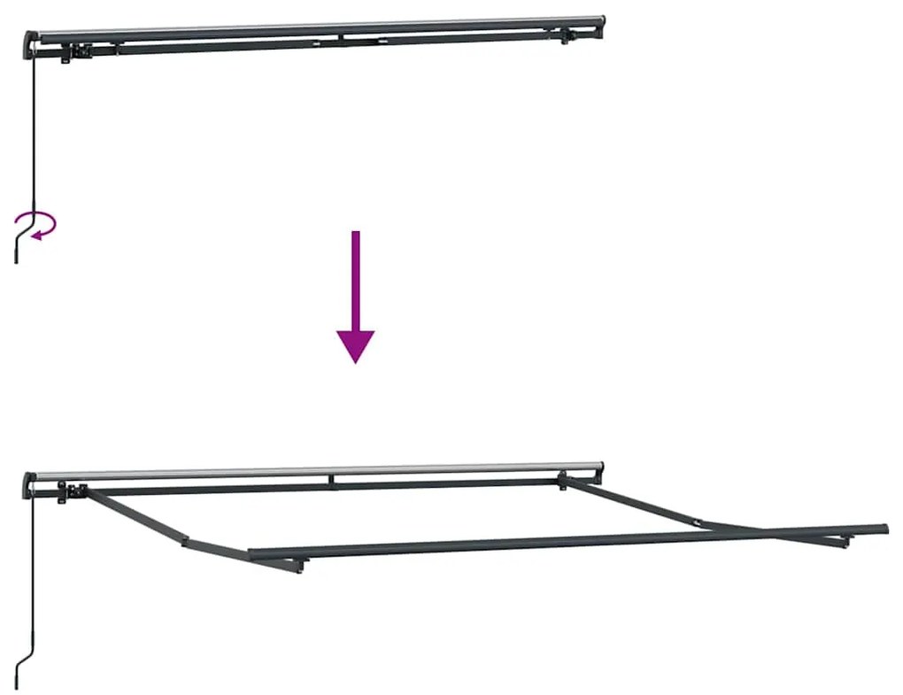 Toldo Retrátil Manual Branco 350 x 250 cm Acrílo