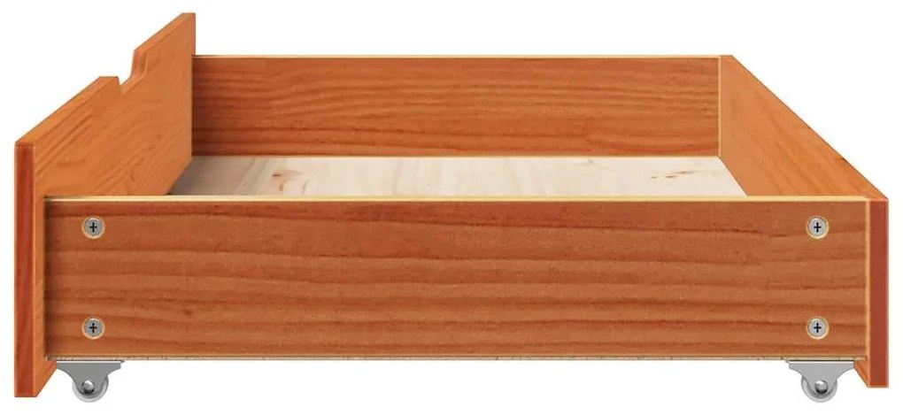 Gavetas para cama 2 pcs 90x55x17 cm pinho maciço castanho-mel
