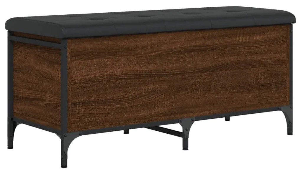 Banco arrumação 102x42x45cm derivados madeira carvalho castanho