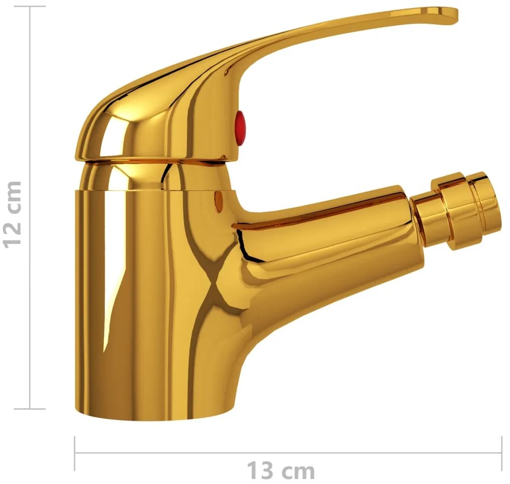 Torneira misturadora para bidé de casa de banho 13x12cm dourado