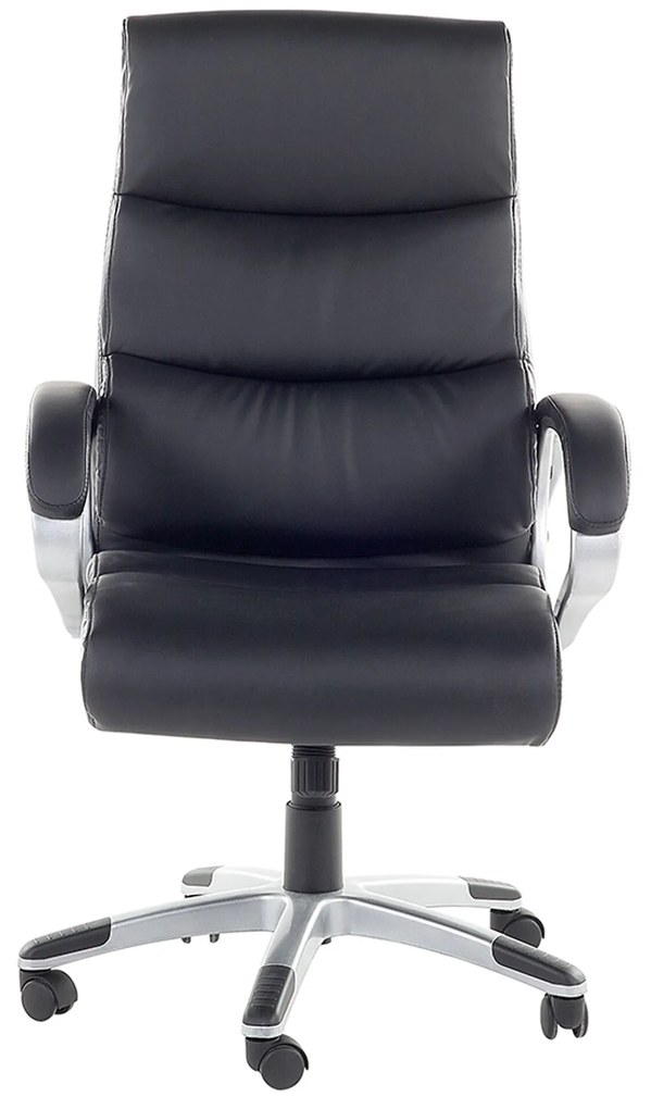 Cadeira de escritório em pele sintética preta KING Beliani