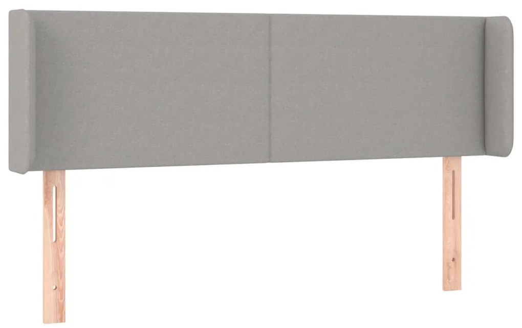 Cabeceira cama c/ luzes LED tecido 147x16x78/88 cm cinza-claro