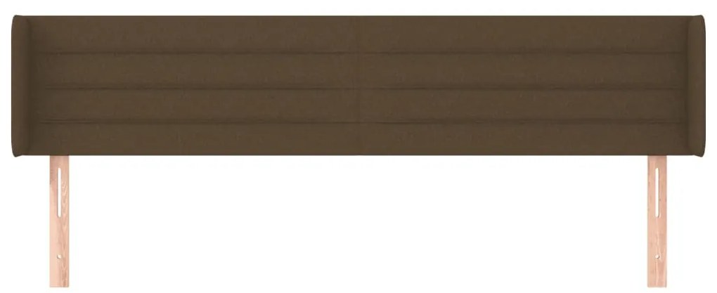 Cabeceira de cama c/ abas tecido 163x16x78/88cm castanho-escuro
