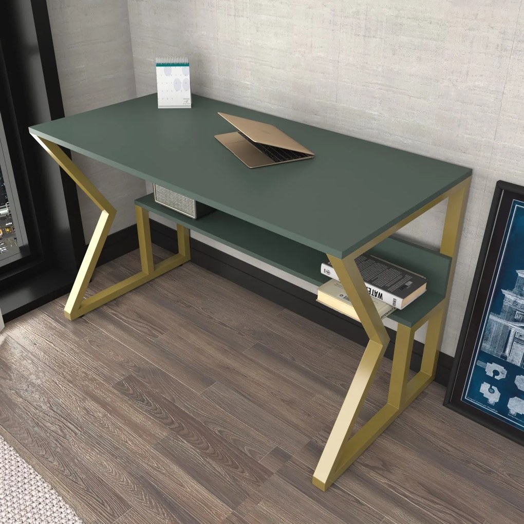 Secretária Wake – Verde Dourado – 120x72,8x60 cm