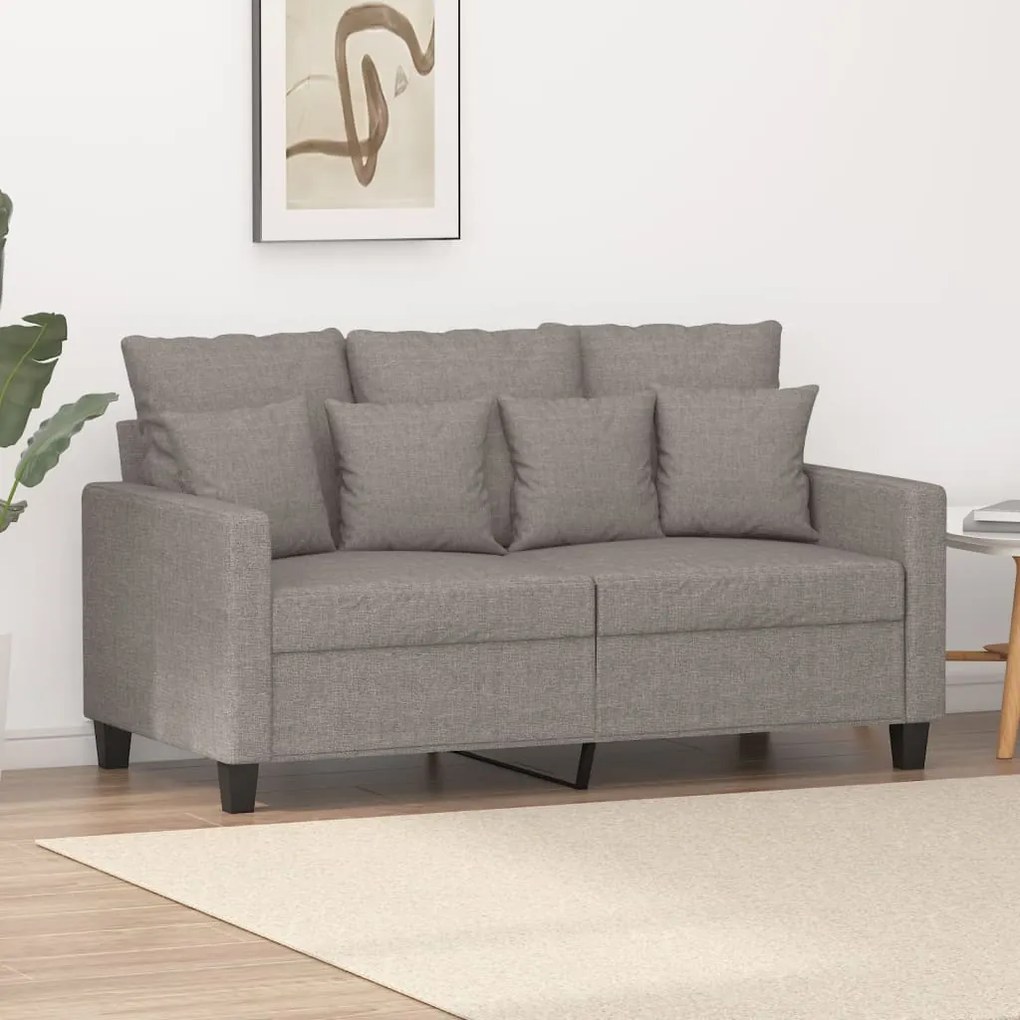 359266 vidaXL Sofá de 2 lugares tecido 120 cm cinzento-acastanhado