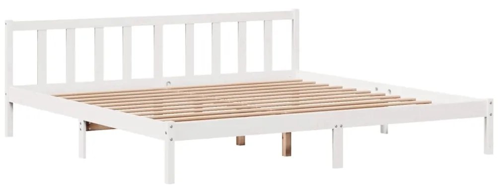 Cama sem colchão 180x200 cm madeira de pinho maciça branco