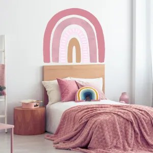 Autocolante de parede arco-íris em cor-de-rosa antigo para rapariga