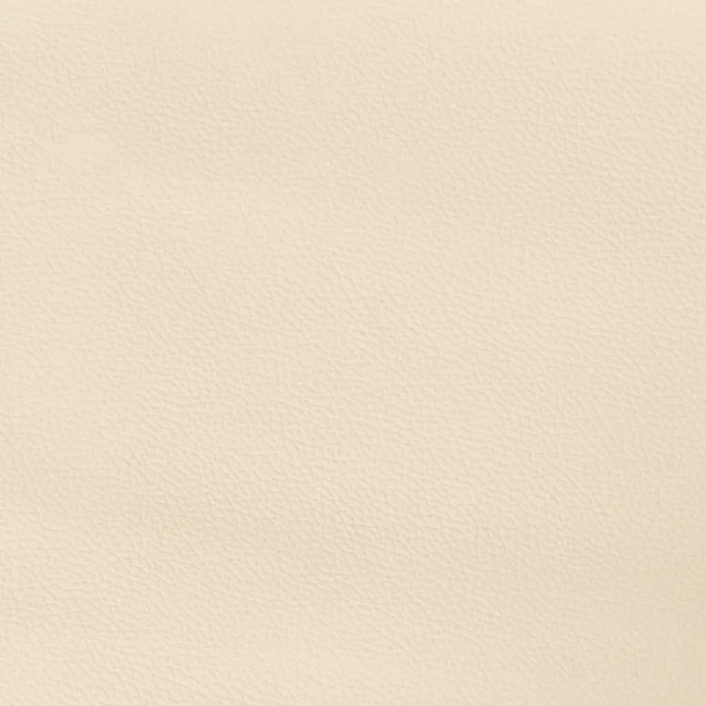 Estrutura de cama 90x190 cm couro artificial cor creme
