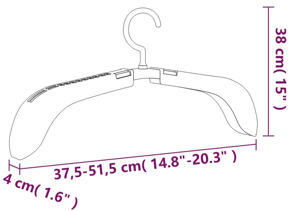 Cabides extensíveis 5 pcs cinzento