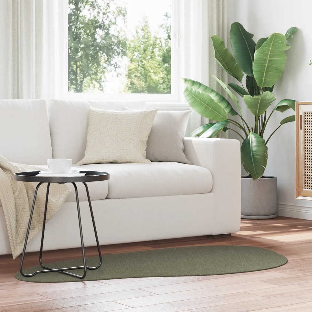vidaXL Tapete 'HUARTE'de Pelo Baixo, Suave e Lavável Verde Floresta 80 x 150 cm