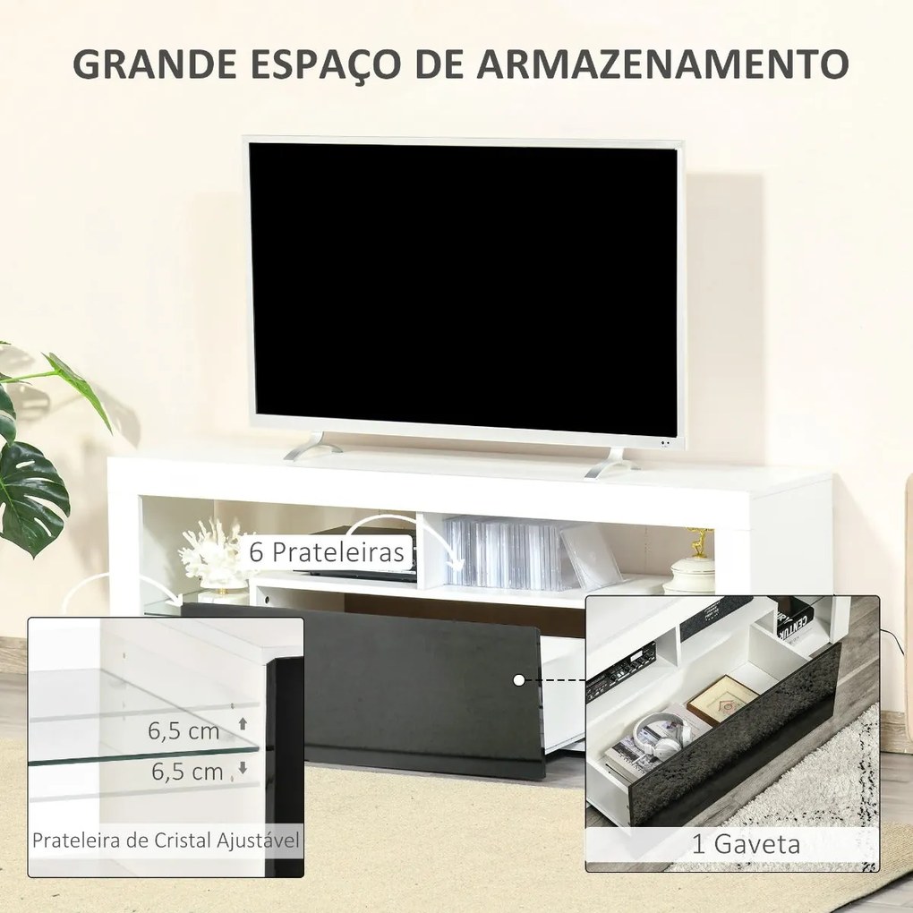 Móvel de TV Sunny - Branco e Preto - Design Moderno