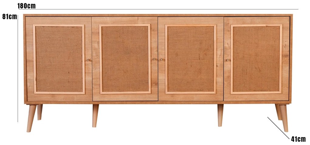 Console Jüt – Carvalho – 180 cm x 81 cm x 41 cm