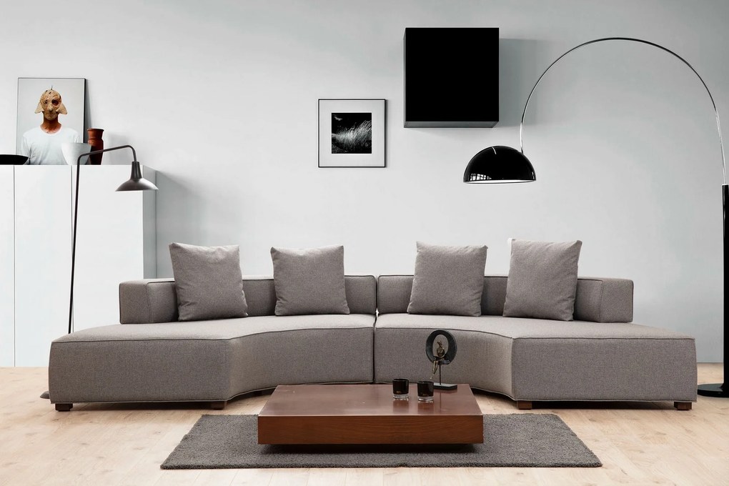 Sofá de Canto Gondol – Cinzento – 360 x 105 cm