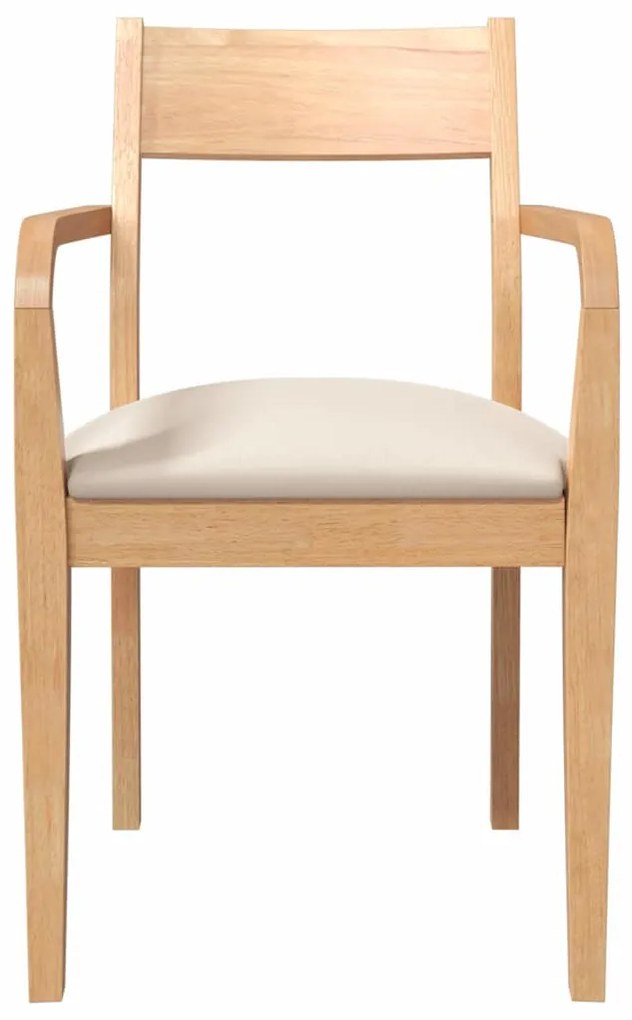 Cadeiras de jantar com almofadões 2 pcs madeira maciça natural