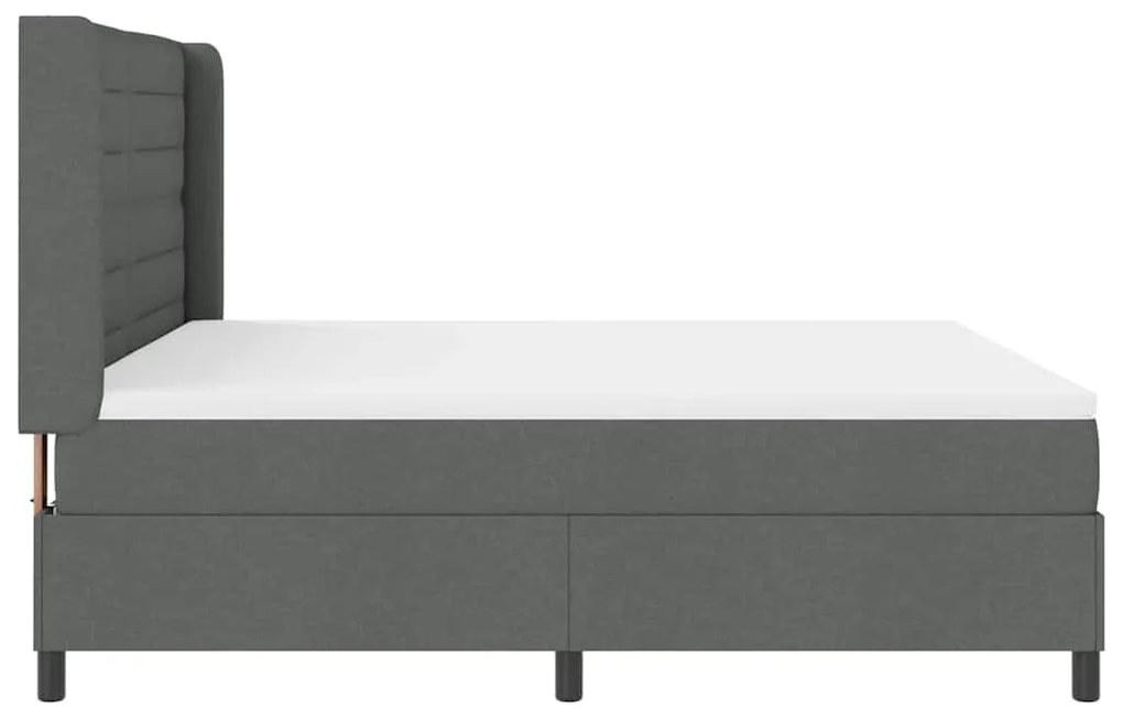 Cama Box com Colchão Cinza Escuro 180x200 cm em Tecido