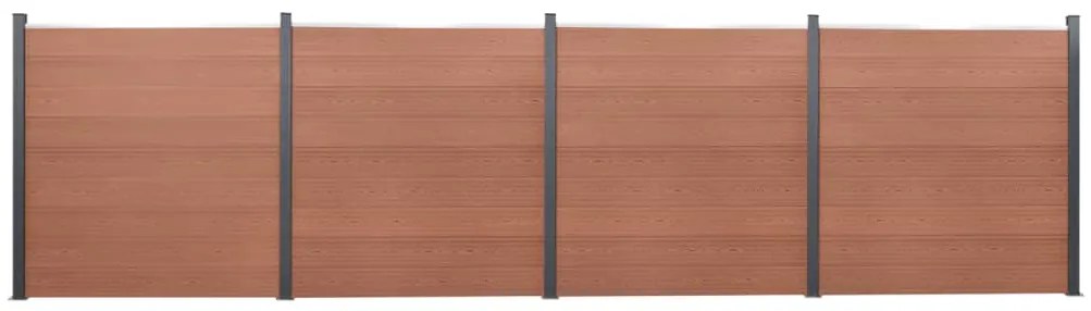 Conjunto de painéis de vedação 699x186 cm WPC castanho