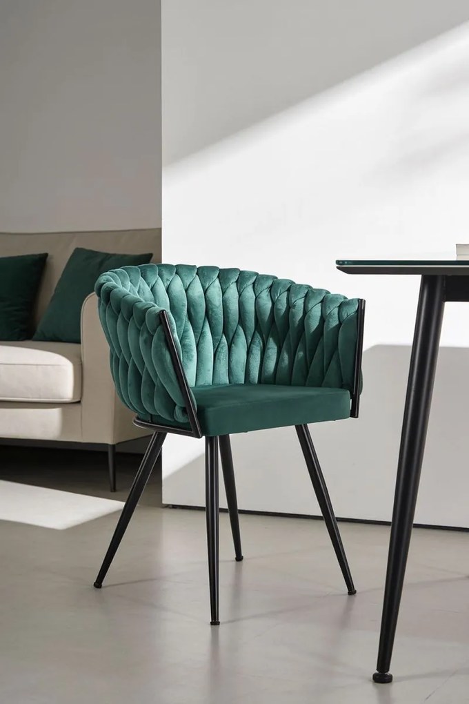 Cadeira Widny Black Veludo - Verde