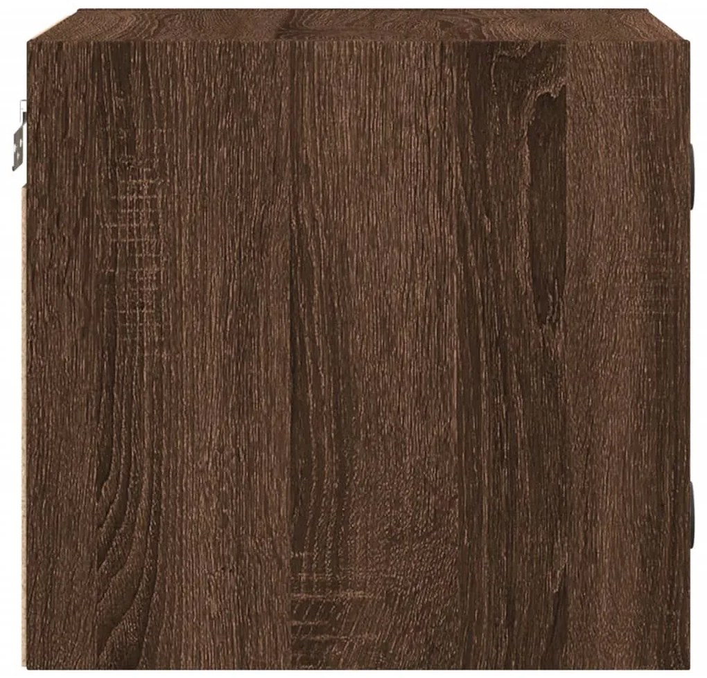 Mesas cabeceira portas vidro 2 pcs 35x37x35cm carvalho castanho