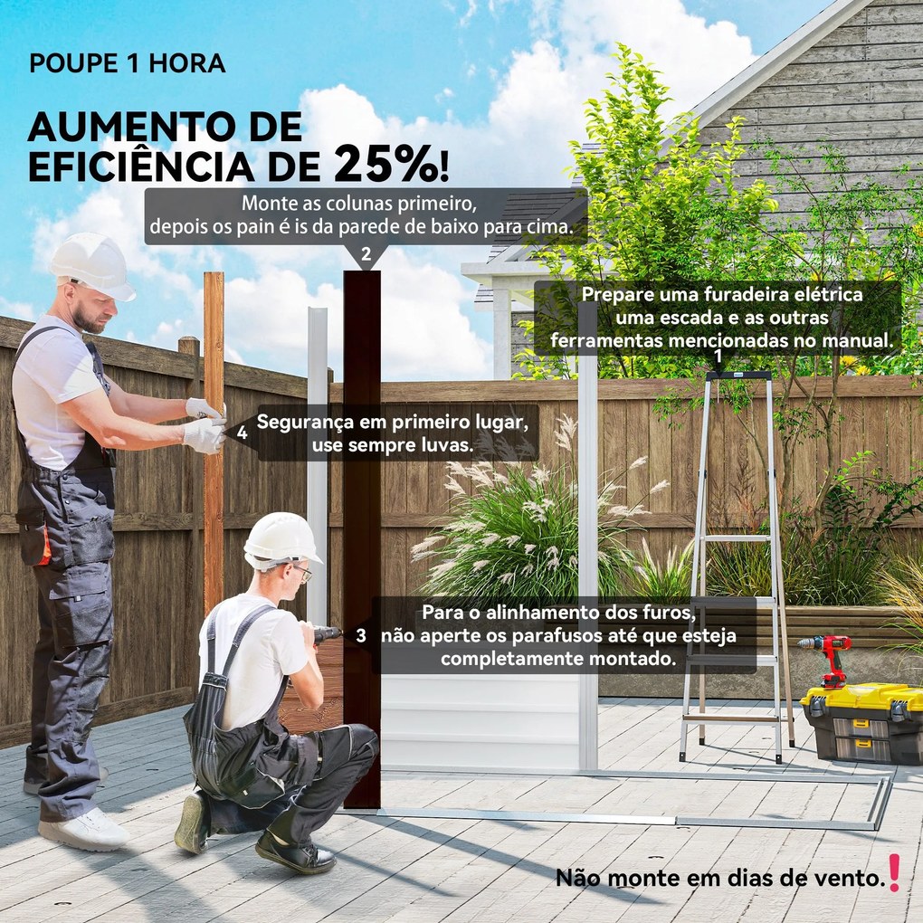 Abrigo de Jardim Exterior 3 m² 152x235,7x208,7 cm Abrigo de Jardim Met