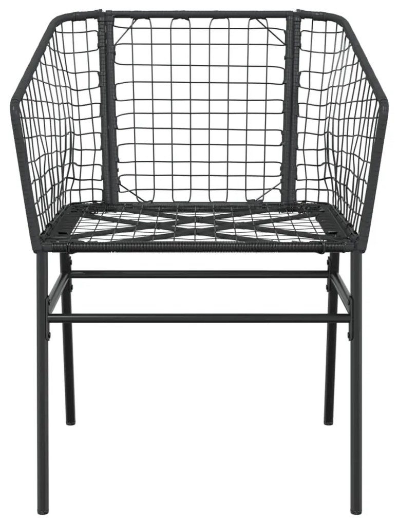 Conjunto 2 cadeiras de jardim, vime, preto