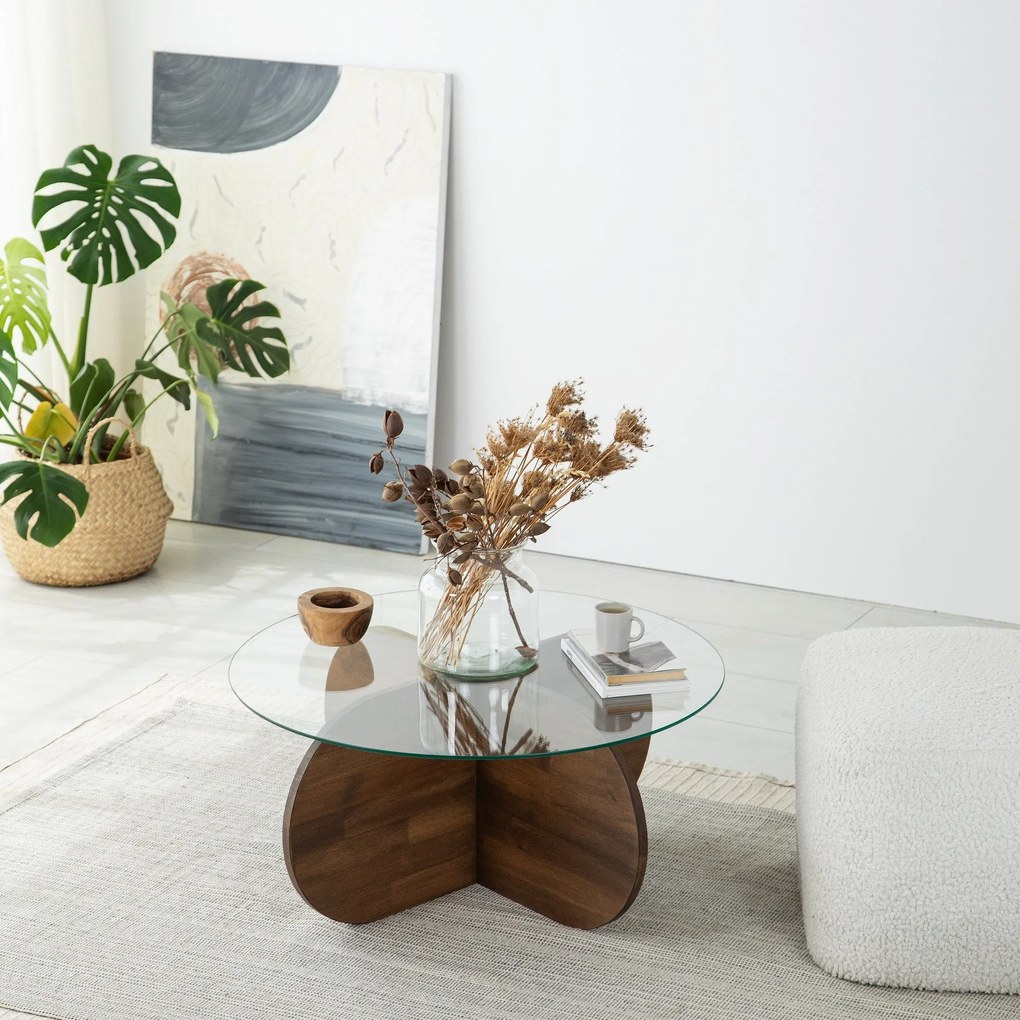 Mesa de Café Bubble – Nogueira – 75x35x75 cm