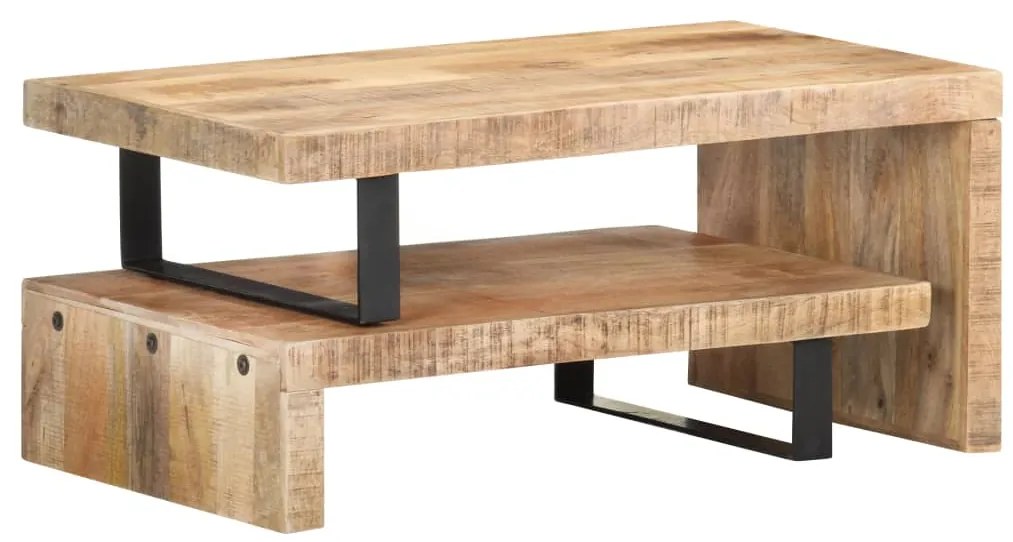 2 pcs conjunto de mesas de centro madeira de mangueira maciça