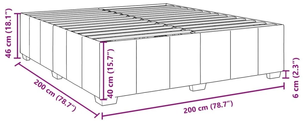 Estrutura de cama sem colchão 200x200 cm tecido preto