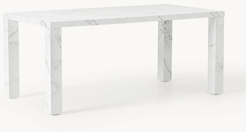 Mesa de jantar com aspeto de mármore Carl, 180 x 90 cm