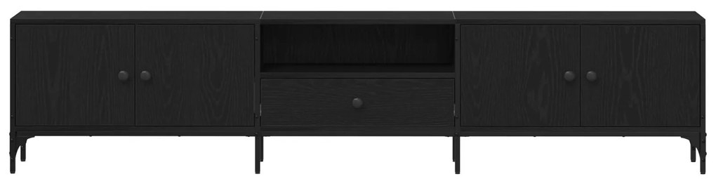 Armário para TV vidaXL com Gaveta Preto Carvalho 200x25x44 cm Madeira