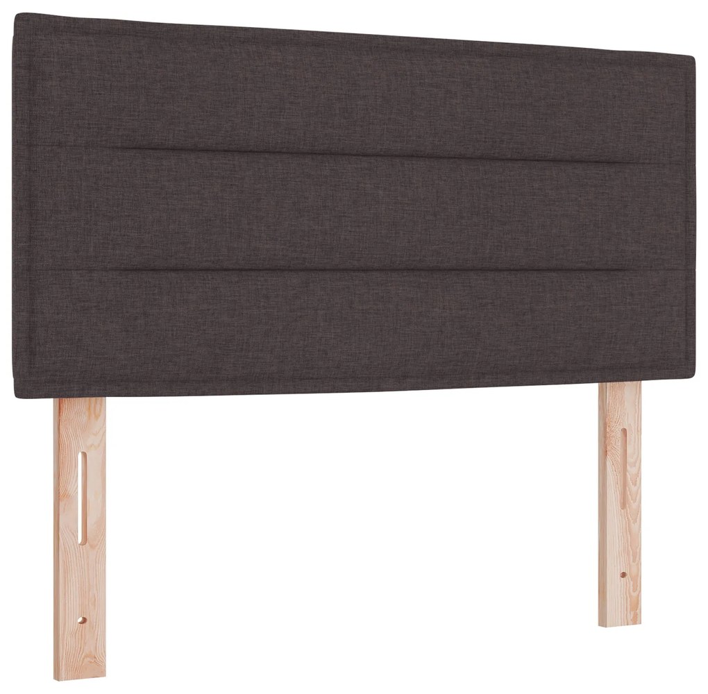 Box Spring Bed com Colchão Marrom Escuro 120x200 cm Tecido